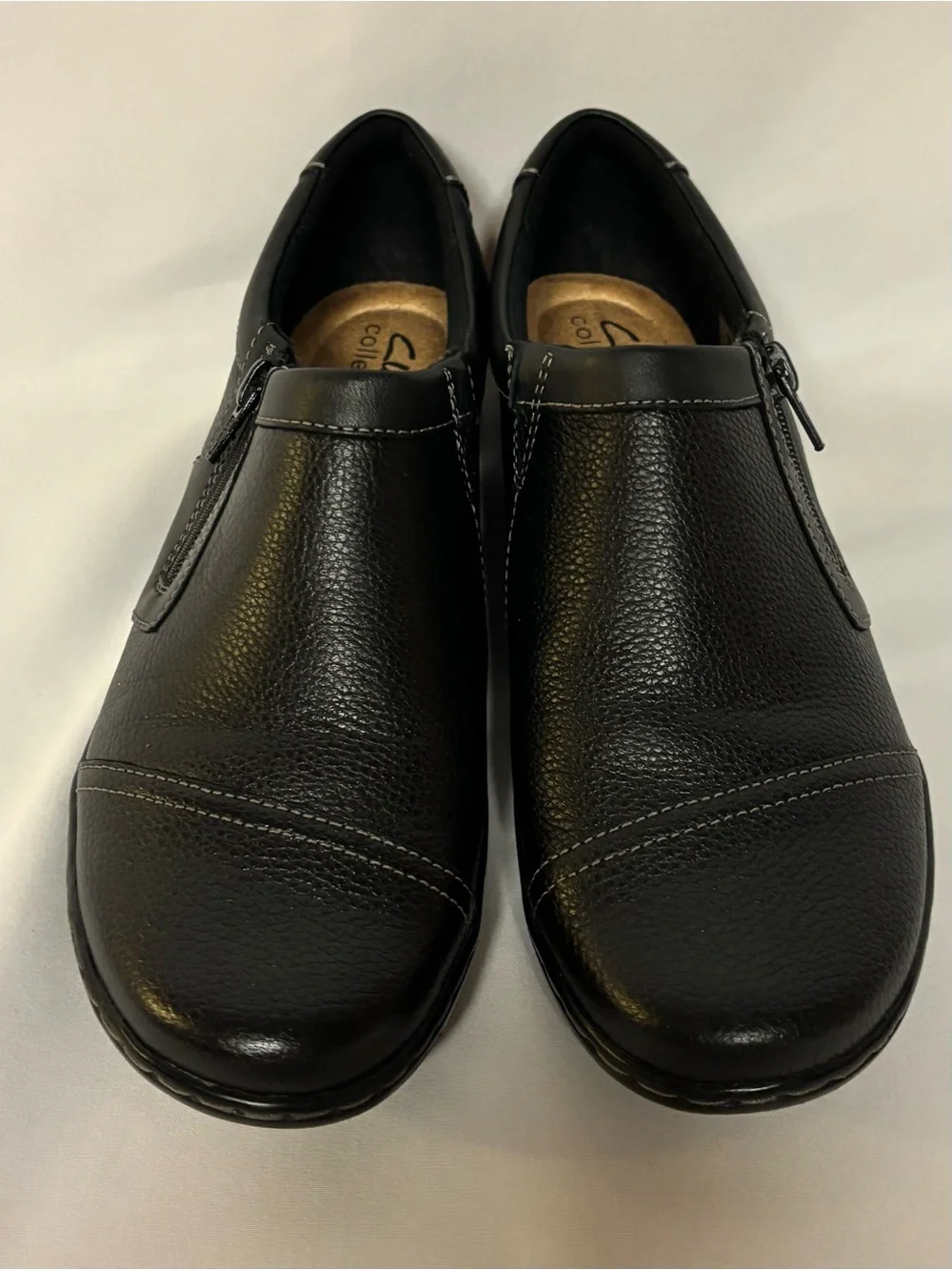 Clarks Women's Cora Giny Black Leather Loafers Size 7 New